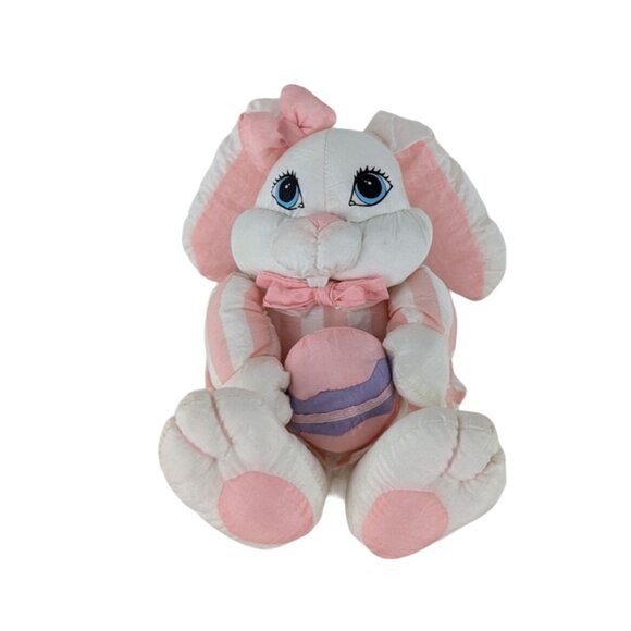Trendmasters Easter Bunny Rabbit Plush 7" Stuffed Animal Toy Nylon Vintage 1992 - Picture 2 of 5